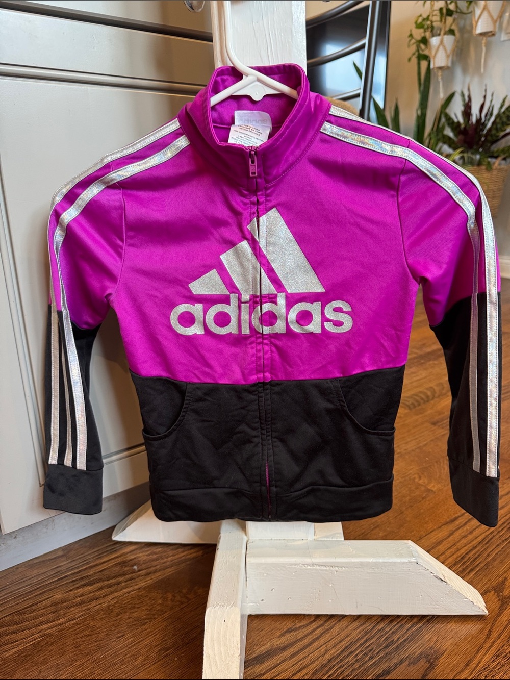 adidas Purple and Black Girls' Zip-Up Track Jacket